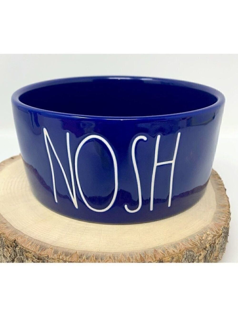 Rae Dunn NOSH Pet Bowl Ceramic Blue Artisan Collection By Magenta Dog Cat Gift